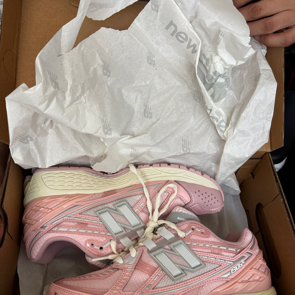New Balance Pink and White Running Shoes